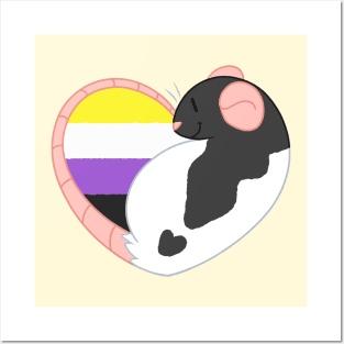 Nonbinary Pride Rat Posters and Art